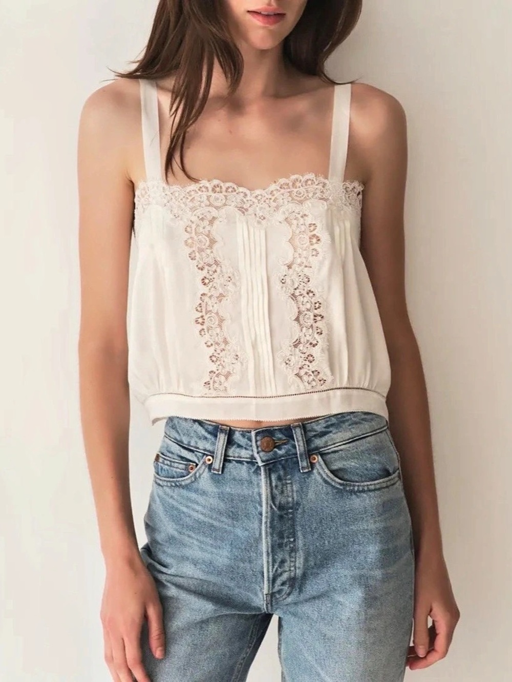 DOEN Diya 100% Silk Tank in Salt, NWOT, size L